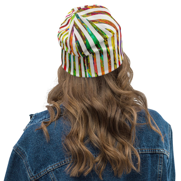 "Currents" All-Over Print Beanie